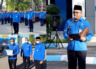 Upacara Awal Tahun 2022 Dan Pelepasan Karyawan Purna Bakti di Perumda Air Minum Kota Padang