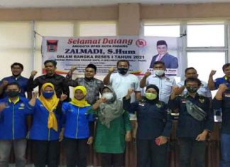 Reses I Tahun 2021 Anggota DPRD Kota Padang Zalmadi Berikan Dana Pokir ke Karang Taruna