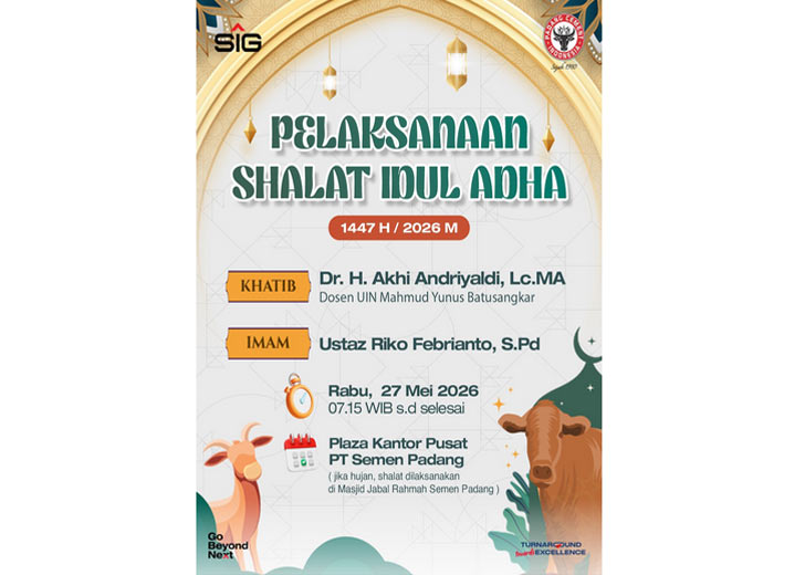 PT Semen Padang Ajak Warga Indarung dan Sekitarnya Ramaikan Salat Iduladha 1447 H