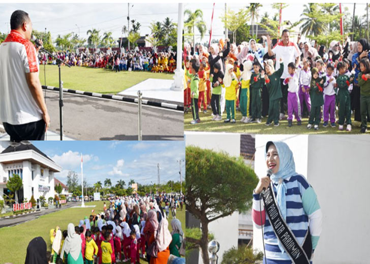Yota Balad Ikuti Senam Massal Bersama 1200 Anak TK dan PAUD Se-Kota Pariaman