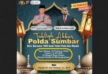 Polda Sumbar Gelar Tabligh Akbar dan Doa Bersama 1000 Anak Yatim Bersama Ustadz Adi Hidayat