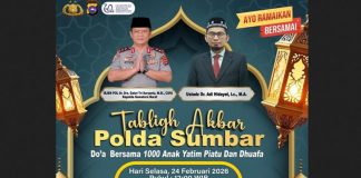 Polda Sumbar Gelar Tabligh Akbar dan Doa Bersama 1000 Anak Yatim Bersama Ustadz Adi Hidayat