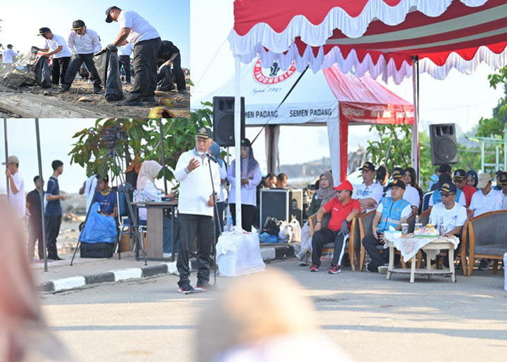 Gubernur Mahyeldi Pimpin Goro Massal di Pantai Purus, Ajak Warga Sumbar Kelola Sampah dari Rumah
