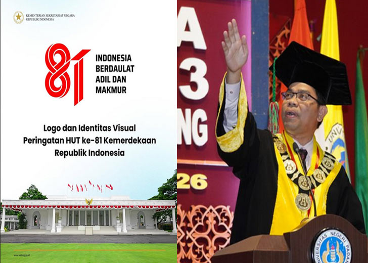 Bangga, Rektor UNP Apresiasi Fajar Novarian Alumni DKV Pemenang Desain Logo HUT Ke-81 RI