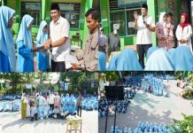 Wali Kota Yota Balad Serahkan Bantuan Paket Sembako Di SMP N 2 Pariaman