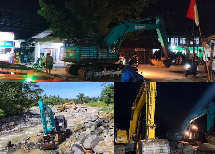 Gerak Cepat Mahyeldi, Tiga Alat Berat Langsung Normalisasi Batang Guo
