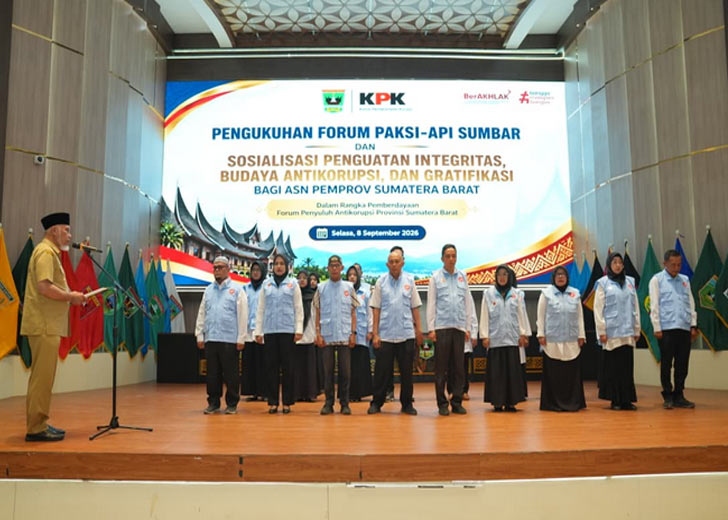 KPK Ungkap 50 % Pelaku Korupsi Berasal dari Pemerintah Daerah, Mahyeldi Kukuhkan Forum PAKSI Sumbar