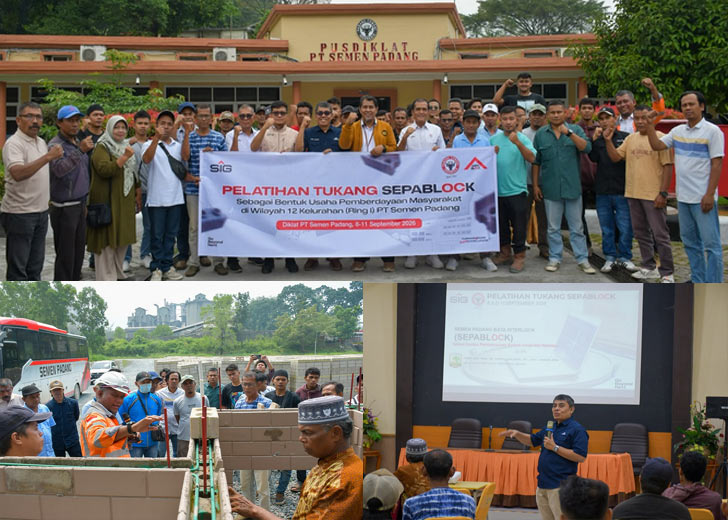 Dukung Pembangunan 1.000 Lebih Huntap di Sumbar, Semen Padang Bekali 36 Tukang Keahlian SEPABLOCK
