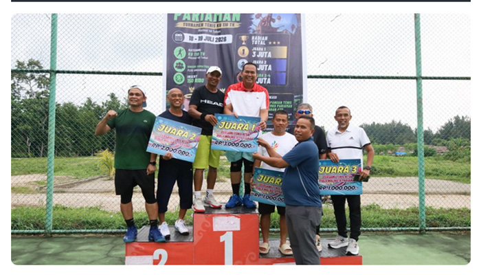 Kejuaraan Tenis Sukses Digelar, Wako Yota Balad Rebut Juara I Tenis Ganda Putra KU 110