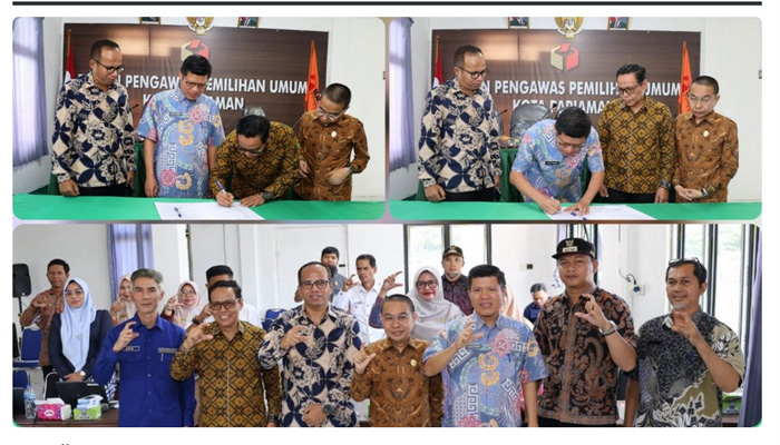 Diskominfo Kota Pariaman Dan Bawaslu Lakukan MoU Pengelolaan Layanan Publik