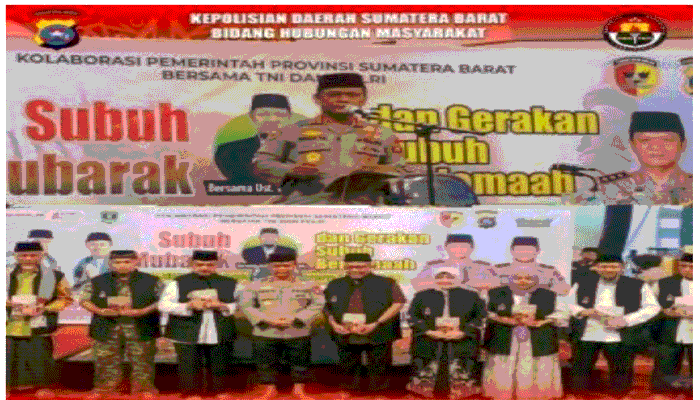 Polda Sumbar dan Pemprov Gelar Subuh Mubarak, Sinergikan Pendidikan Karakter Serta Gerakan Subuh Berjamaah